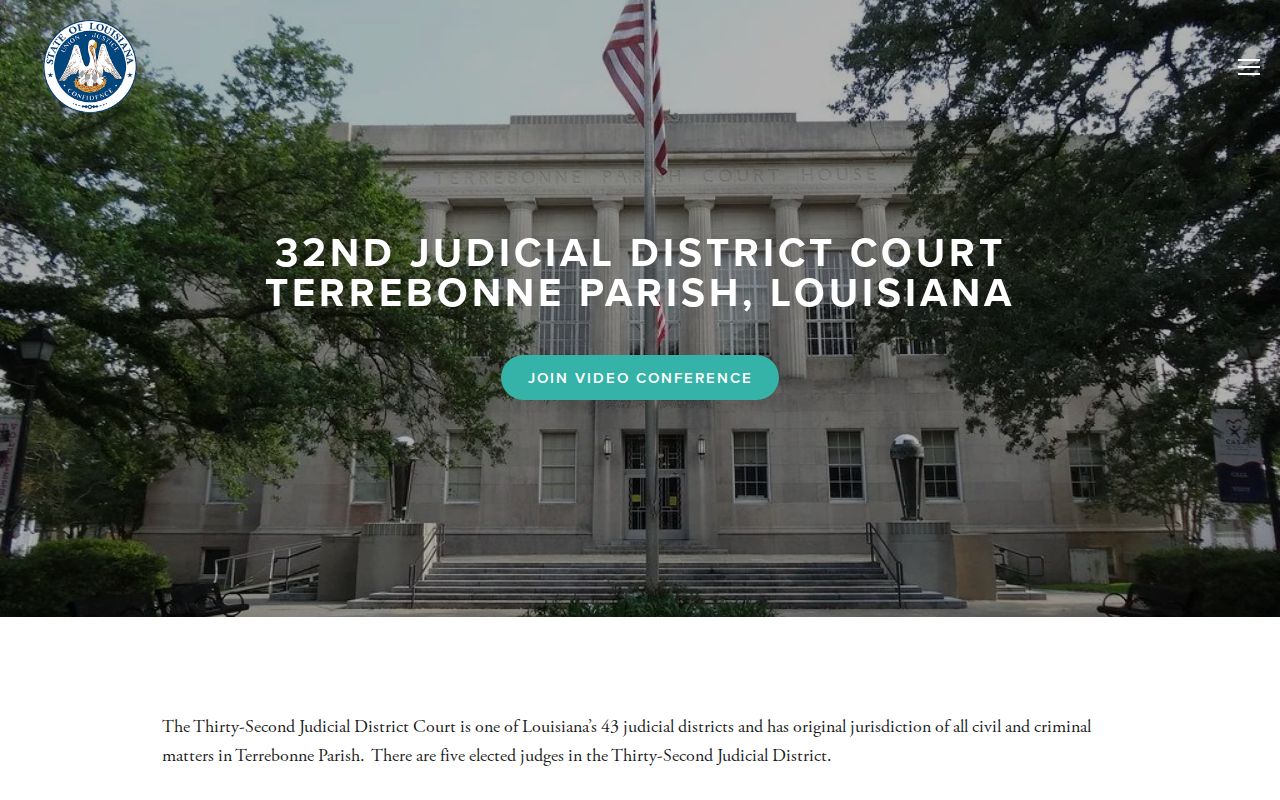 Terrebonne Parish court docket source image of the 32nd Judicial District Court